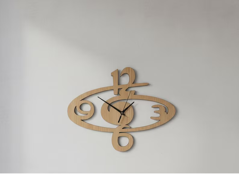 ساعة ديكور خشبية