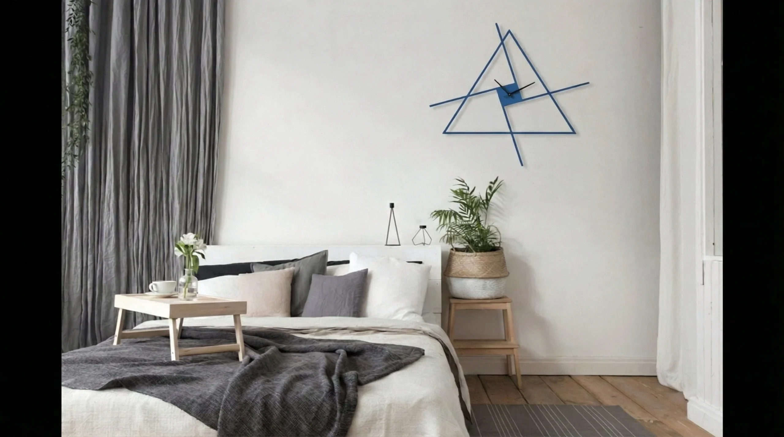 ساعة 50 حائط مودرين من الخشب بتصميم أنيق - الصورة 4