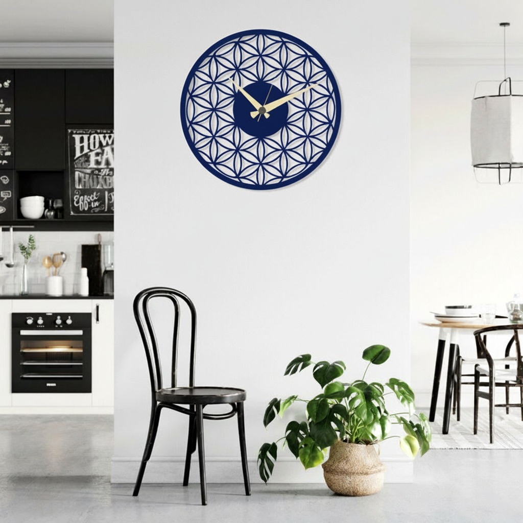 ساعة 10 حائط مودرين من الخشب بتصميم أنيق - الصورة 2