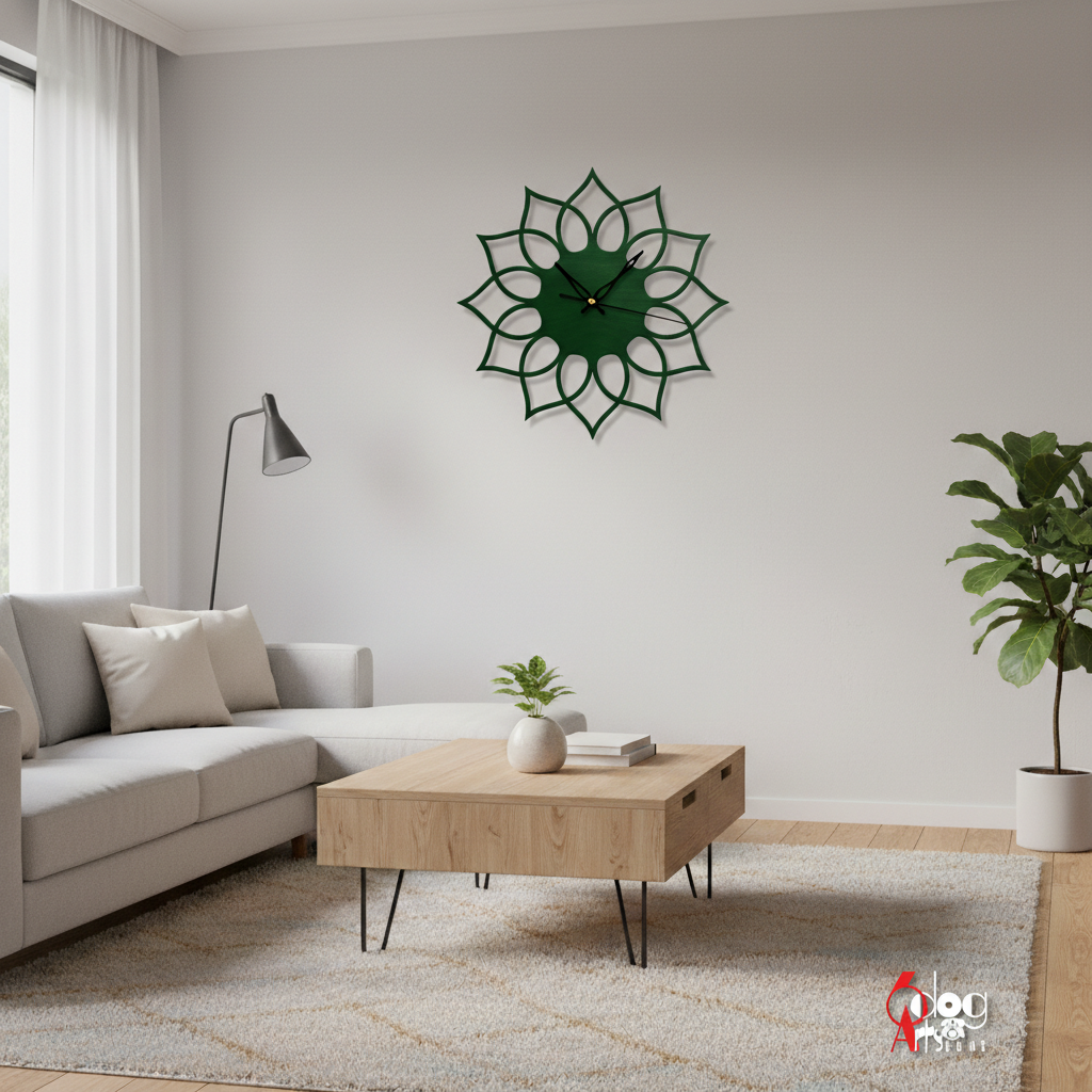 ساعة 38 حائط مودرين من الخشب بتصميم أنيق