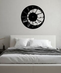 ساعة 24 حائط مودرين من الخشب بتصميم أنيق