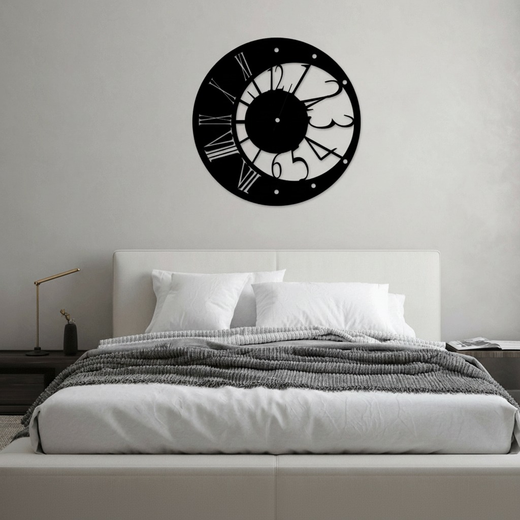 ساعة 24 حائط مودرين من الخشب بتصميم أنيق