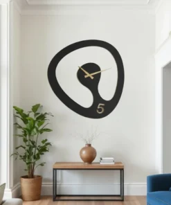 ساعة 05 حائط مودرين من الخشب بتصميم أنيق