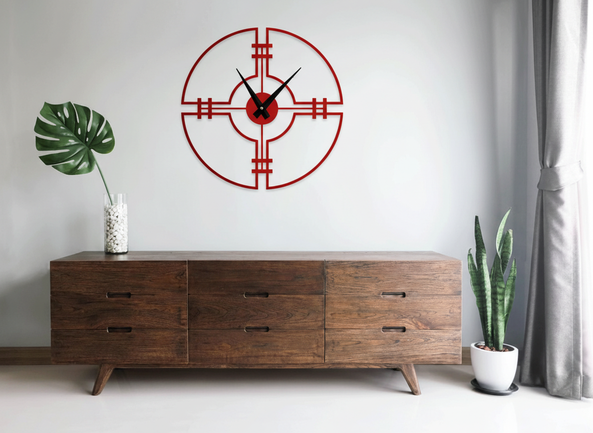 ساعة 36 من الخشب حائط مودرين من الخشب بتصميم أنيق - الصورة 2