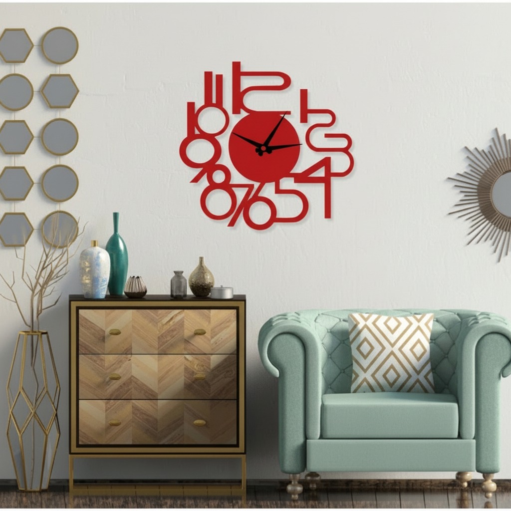 ساعة 03 حائط مودرين من الخشب بتصميم أنيق