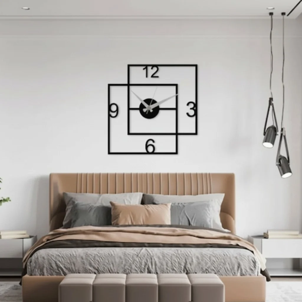ساعة 11 حائط مودرين من الخشب بتصميم أنيق