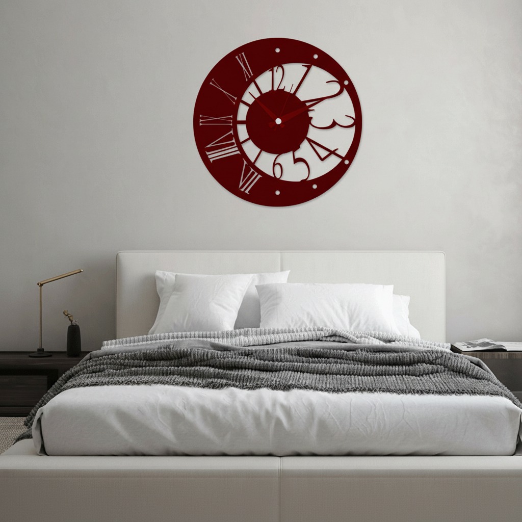 ساعة 24 حائط مودرين من الخشب بتصميم أنيق - الصورة 2
