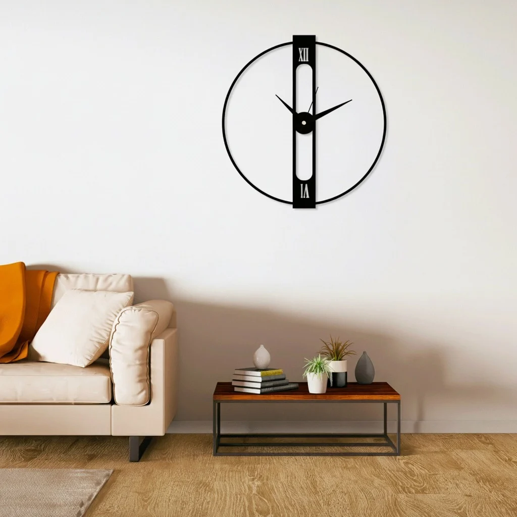 ساعة 23 حائط مودرين من الخشب بتصميم أنيق - الصورة 4