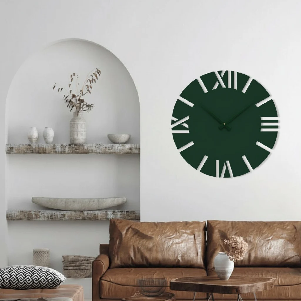 ساعة 20 حائط مودرين من الخشب بتصميم أنيق - الصورة 2
