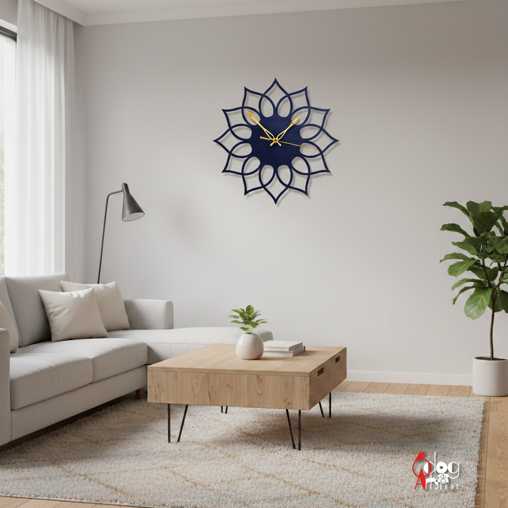 ساعة 38 حائط مودرين من الخشب بتصميم أنيق - الصورة 2