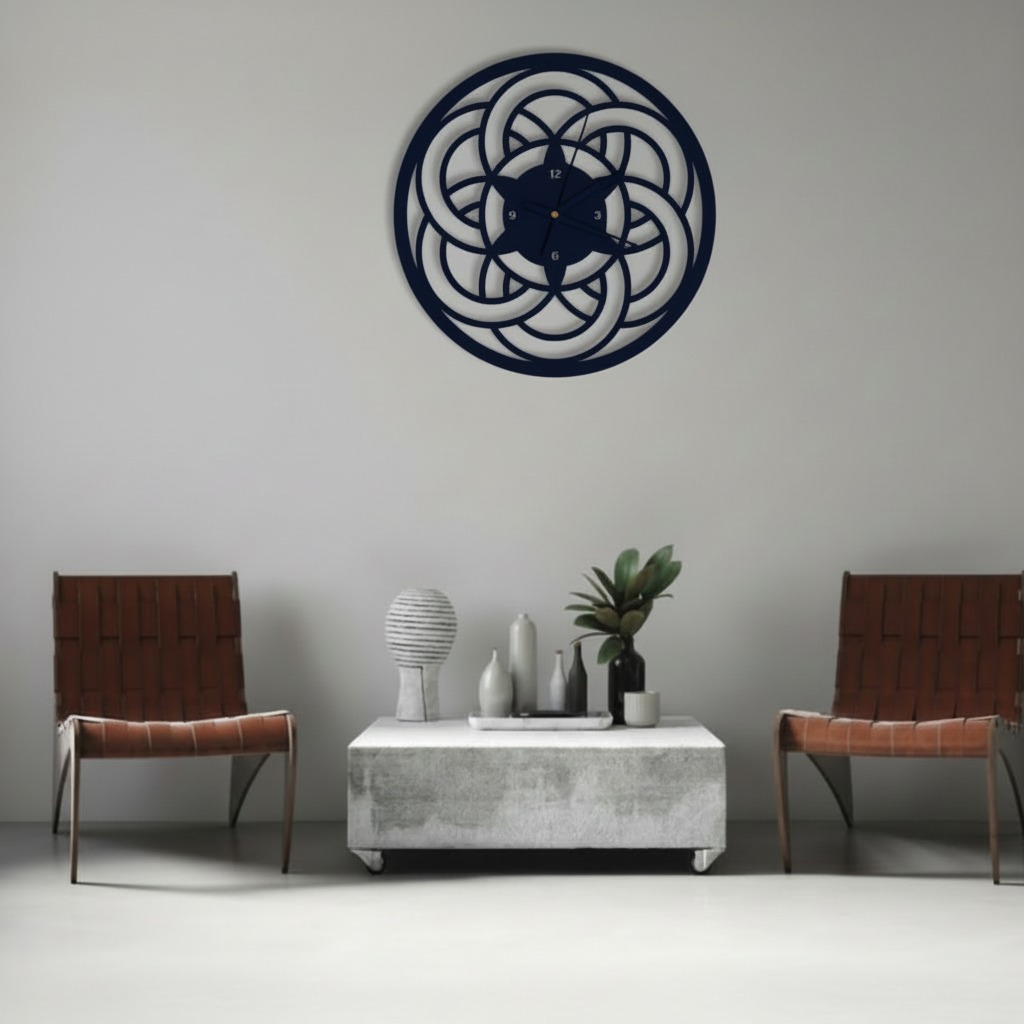 ساعة 19 حائط مودرين من الخشب بتصميم أنيق