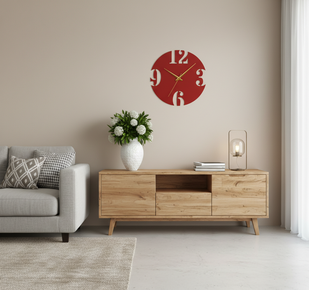ساعة 29 حائط مودرين من الخشب بتصميم أنيق - الصورة 2