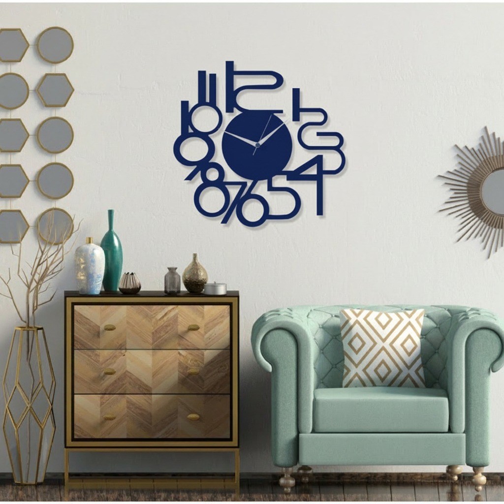 ساعة 03 حائط مودرين من الخشب بتصميم أنيق - الصورة 3
