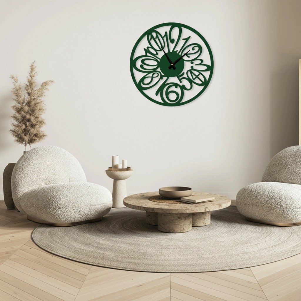 ساعة 22 حائط مودرين من الخشب بتصميم أنيق - الصورة 4