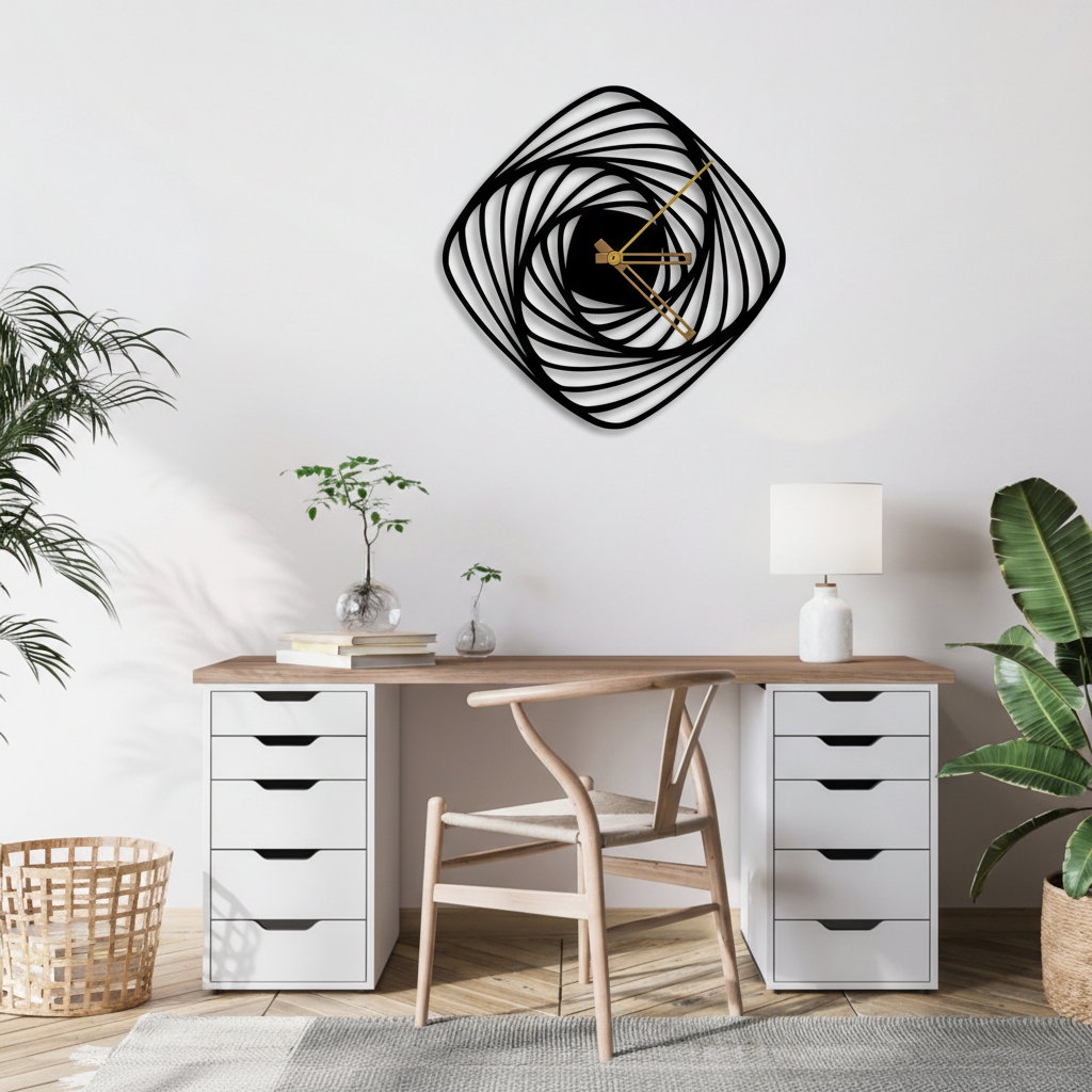 ساعة 20 حائط مودرين من الخشب بتصميم أنيق