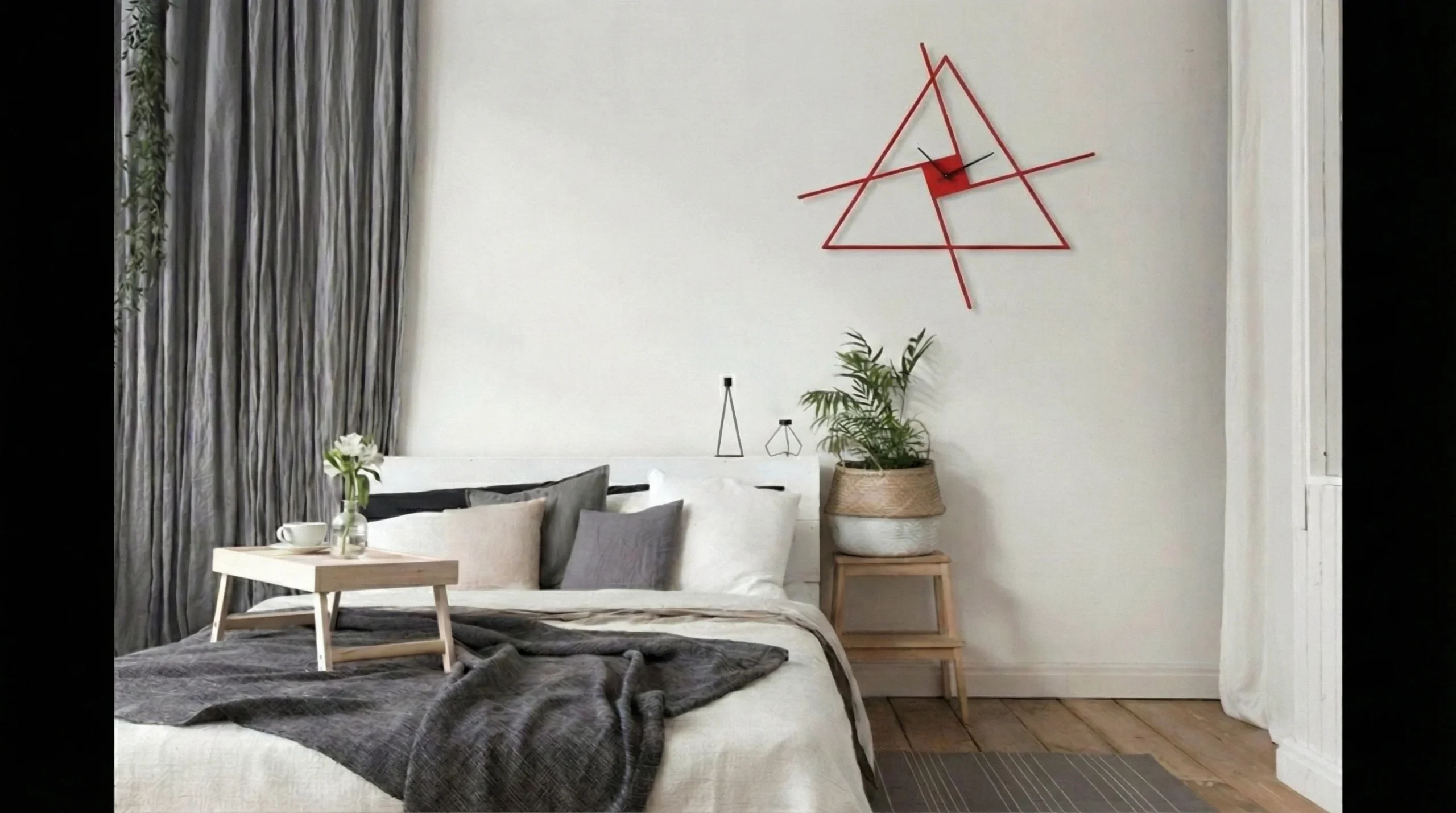 ساعة 50 حائط مودرين من الخشب بتصميم أنيق - الصورة 2