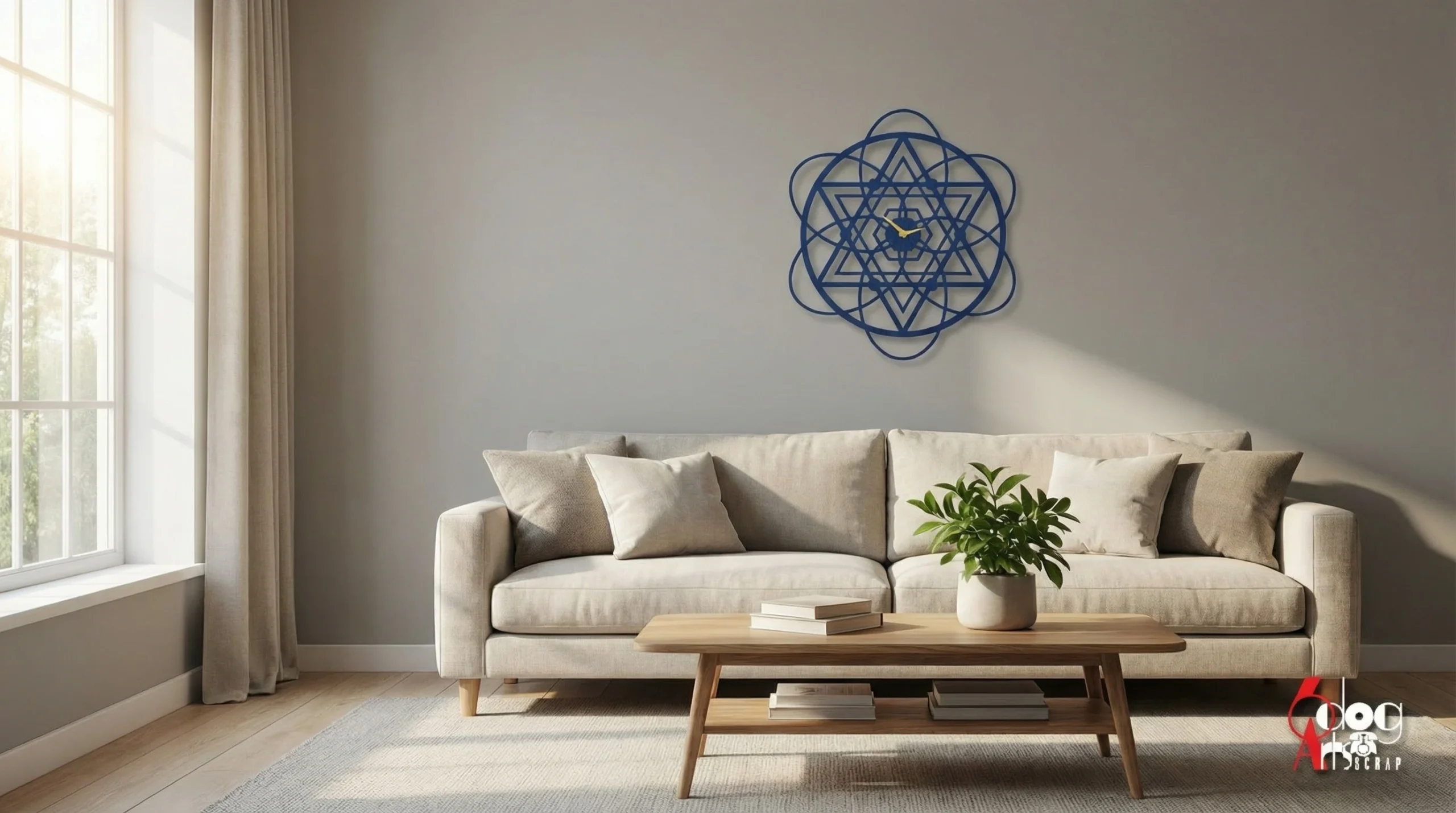 ساعة 45 حائط مودرين من الخشب بتصميم أنيق - الصورة 4