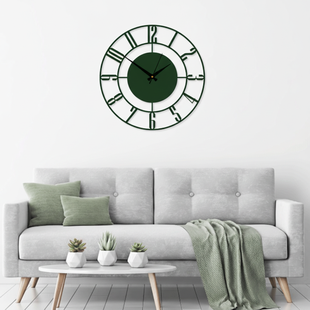ساعة 33 حائط مودرين من الخشب بتصميم أنيق - الصورة 2