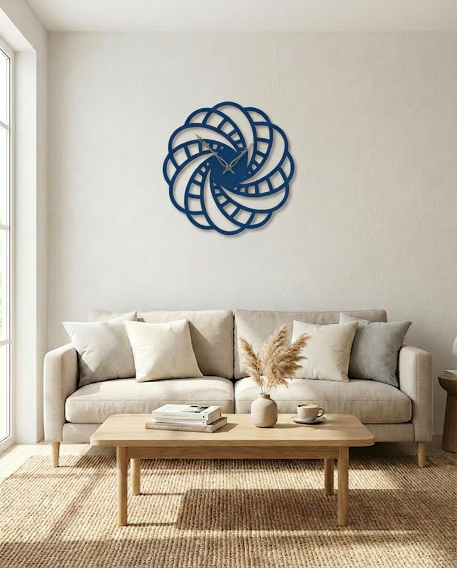 ساعة 47 حائط مودرين من الخشب بتصميم أنيق