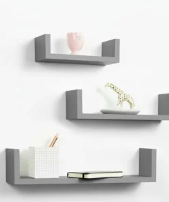 رفوف مستطيلة خشب 3 قطع مودرين من الخشب بتصميم أنيق