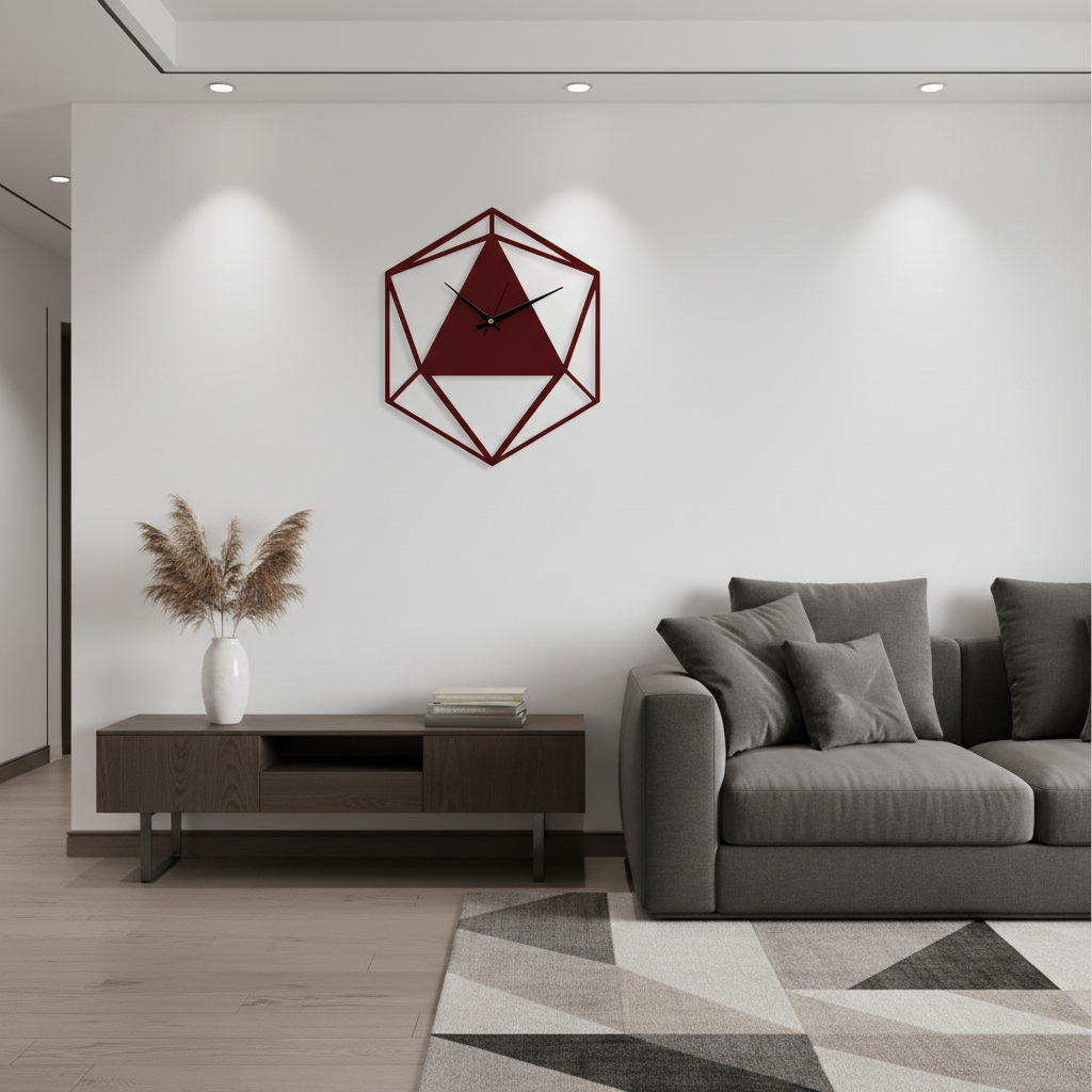 ساعة 34 حائط مودرين من الخشب بتصميم أنيق - الصورة 3