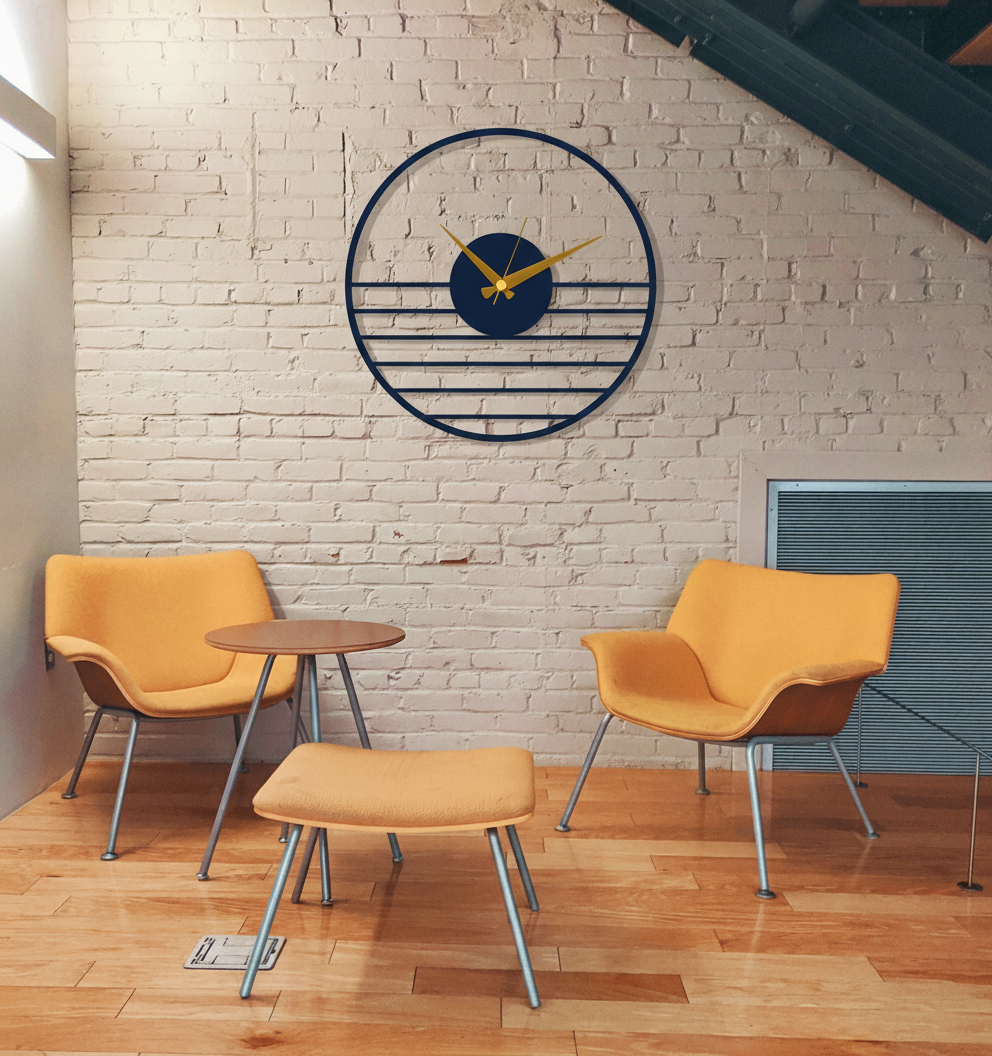 ساعة 42 حائط مودرين من الخشب بتصميم أنيق - الصورة 3