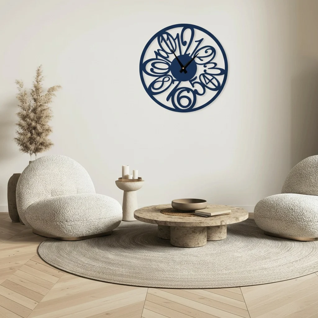 ساعة 22 حائط مودرين من الخشب بتصميم أنيق - الصورة 2