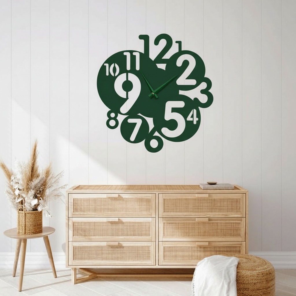 ساعة 16 حائط مودرين من الخشب بتصميم أنيق - الصورة 2