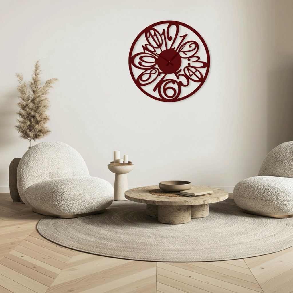 ساعة 22 حائط مودرين من الخشب بتصميم أنيق - الصورة 3