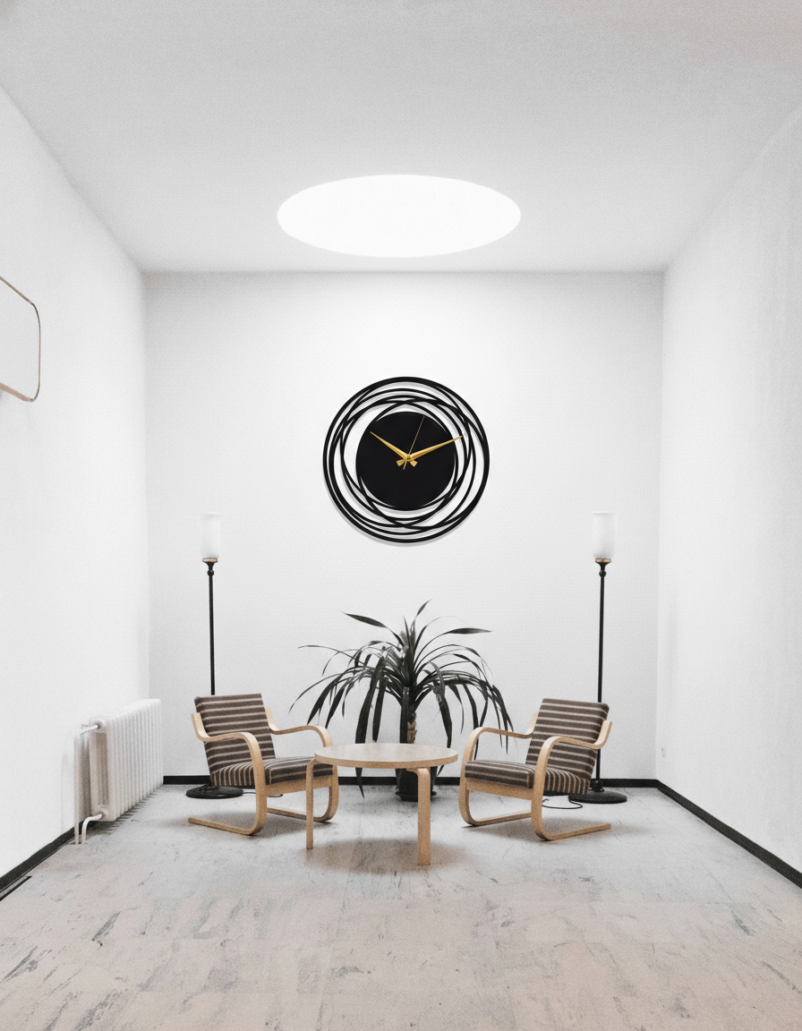 ساعة 41 حائط مودرين من الخشب بتصميم أنيق - الصورة 4