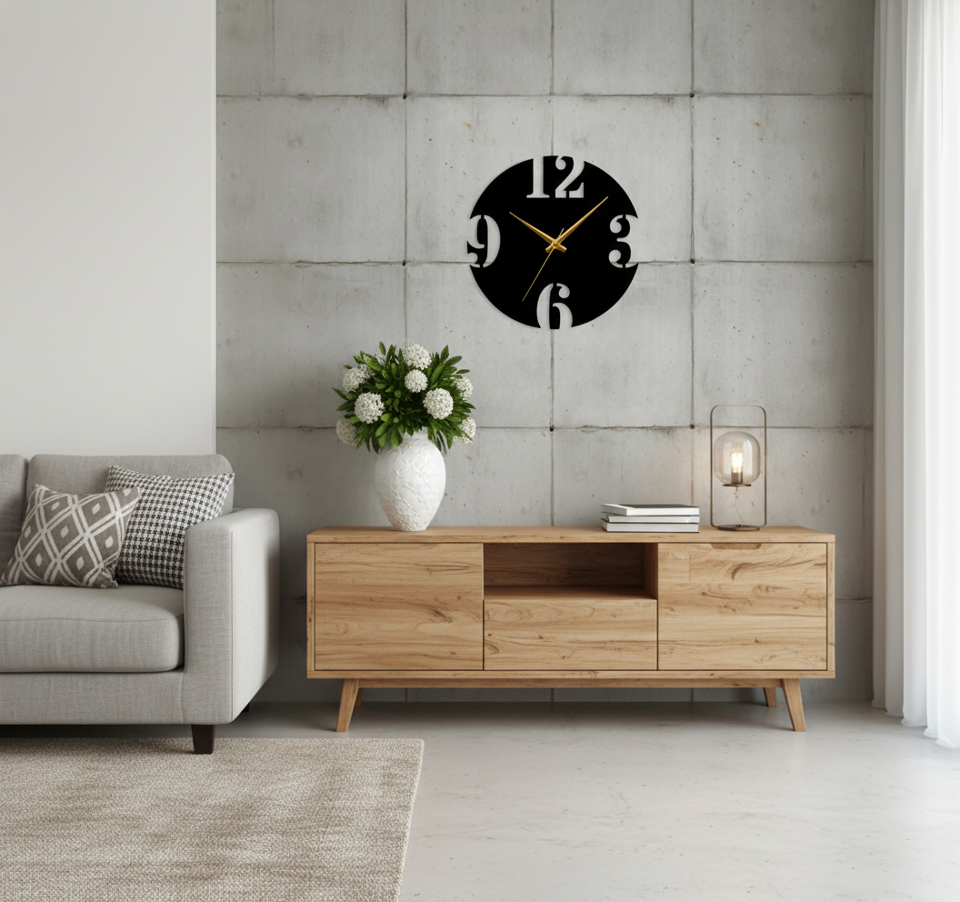 ساعة 29 حائط مودرين من الخشب بتصميم أنيق
