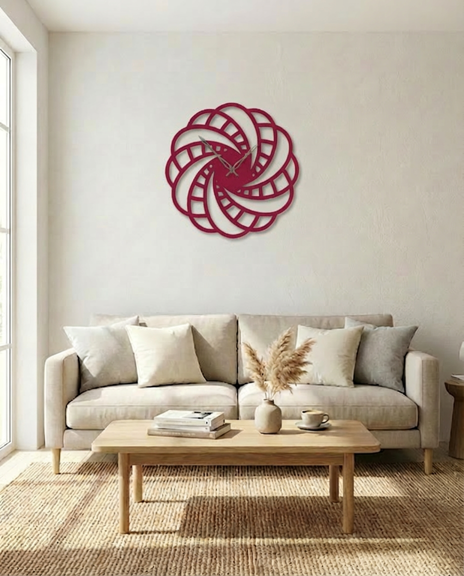 ساعة 47 حائط مودرين من الخشب بتصميم أنيق - الصورة 3