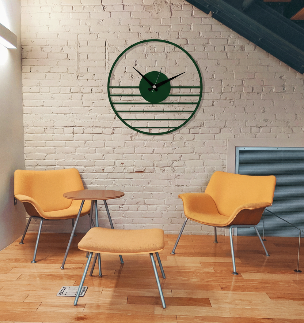 ساعة 42 حائط مودرين من الخشب بتصميم أنيق - الصورة 2