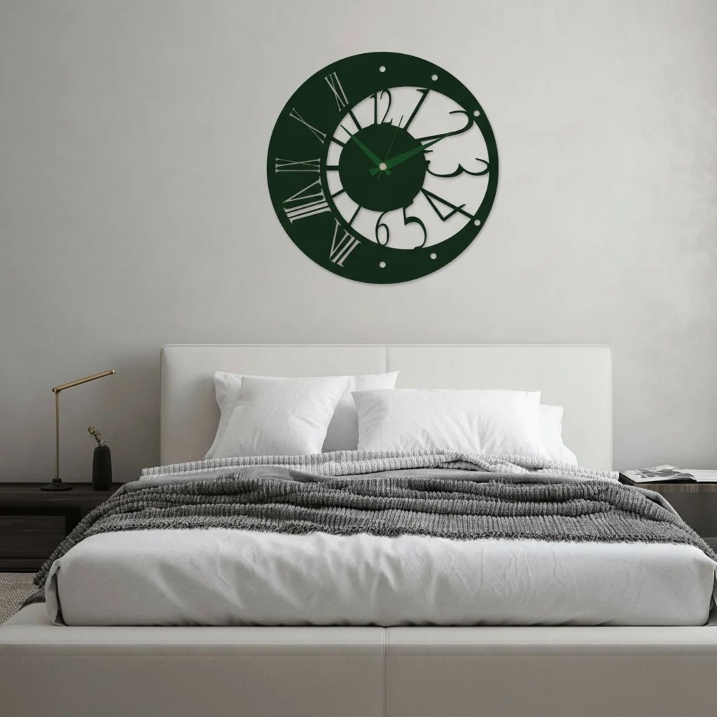 ساعة 24 حائط مودرين من الخشب بتصميم أنيق - الصورة 4