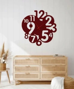 ساعة 16 حائط مودرين من الخشب بتصميم أنيق