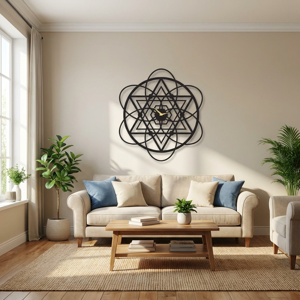 ساعة 45 حائط مودرين من الخشب بتصميم أنيق - الصورة 3