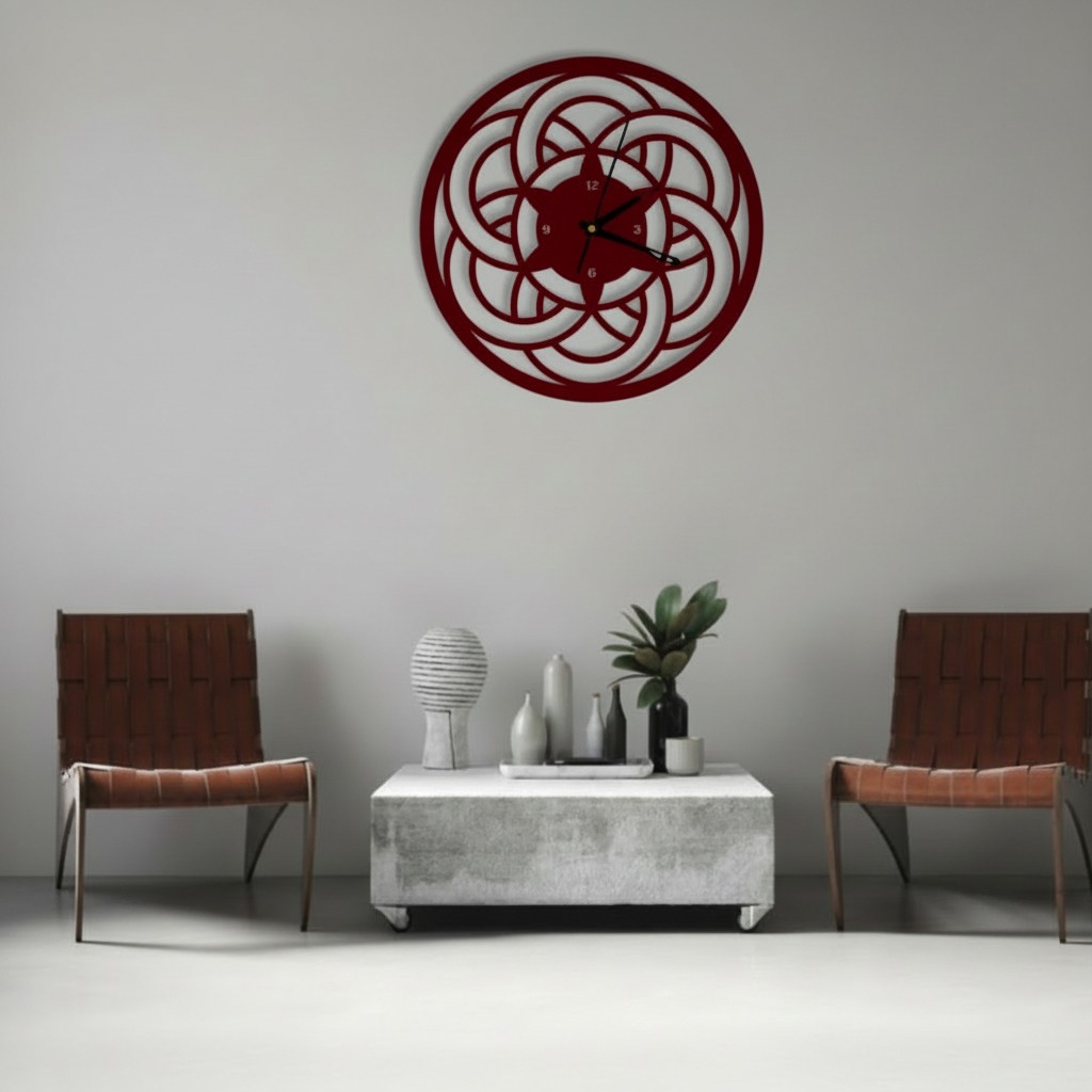 ساعة 19 حائط مودرين من الخشب بتصميم أنيق - الصورة 4