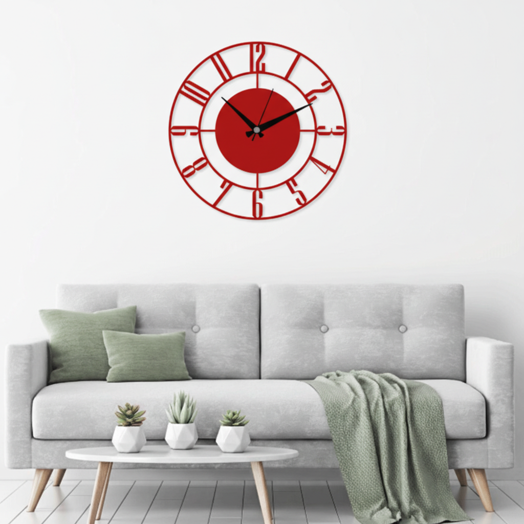 ساعة 33 حائط مودرين من الخشب بتصميم أنيق - الصورة 3