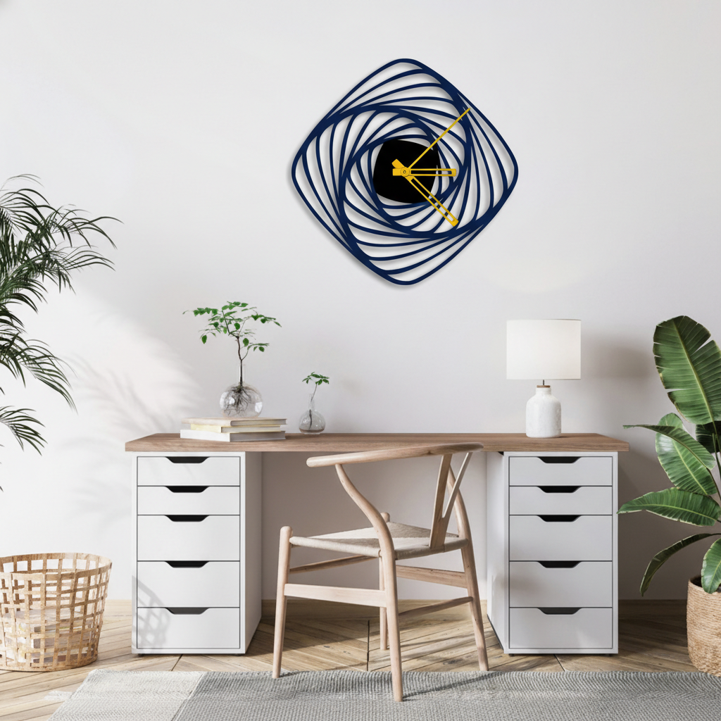 ساعة 20 حائط مودرين من الخشب بتصميم أنيق - الصورة 2