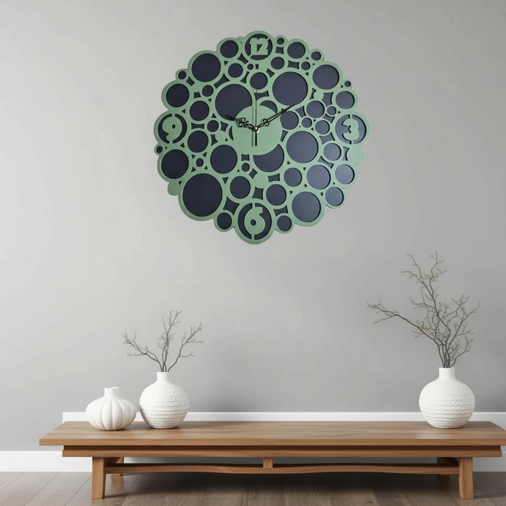 ساعة 010 حائط مودرين من الخشب بتصميم أنيق