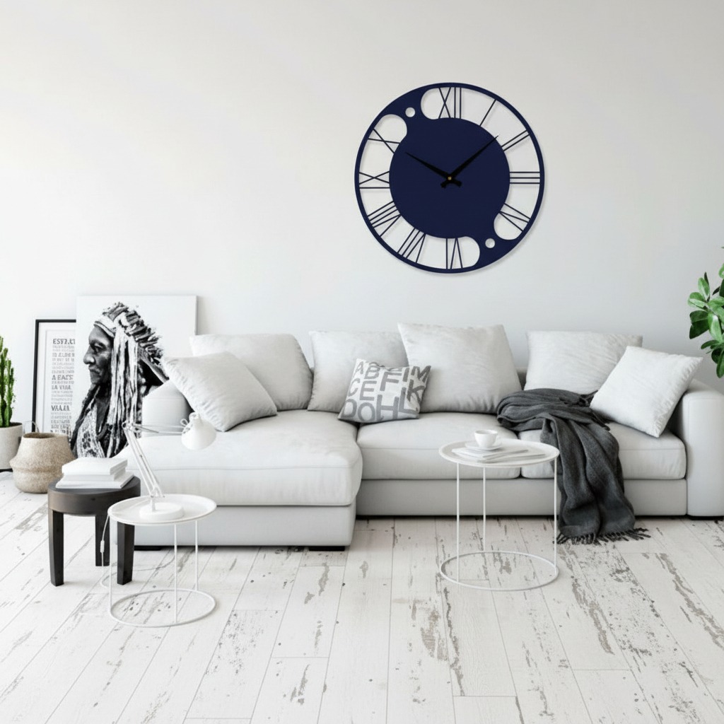 ساعة 15 حائط مودرين من الخشب بتصميم أنيق - الصورة 4