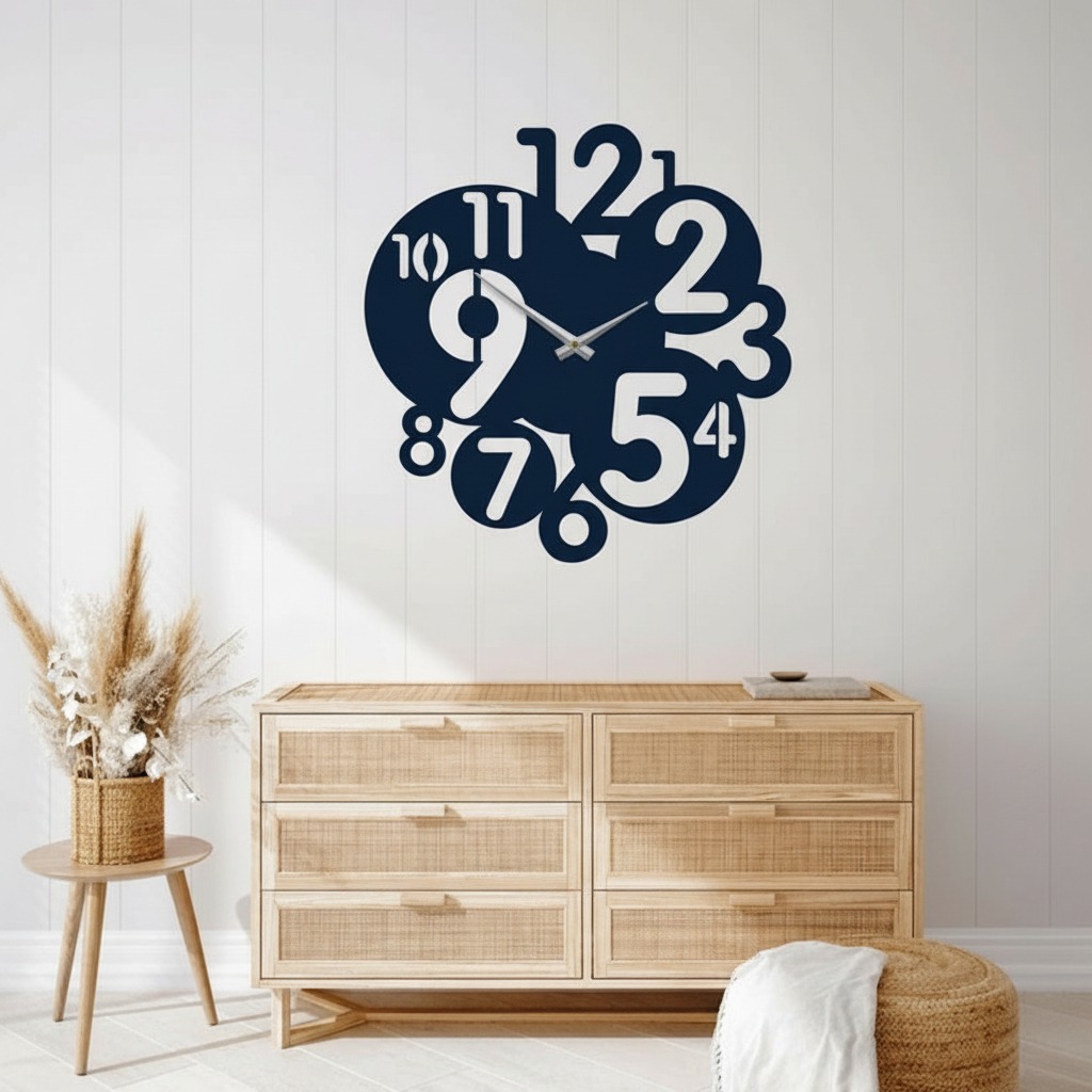 ساعة 16 حائط مودرين من الخشب بتصميم أنيق - الصورة 3