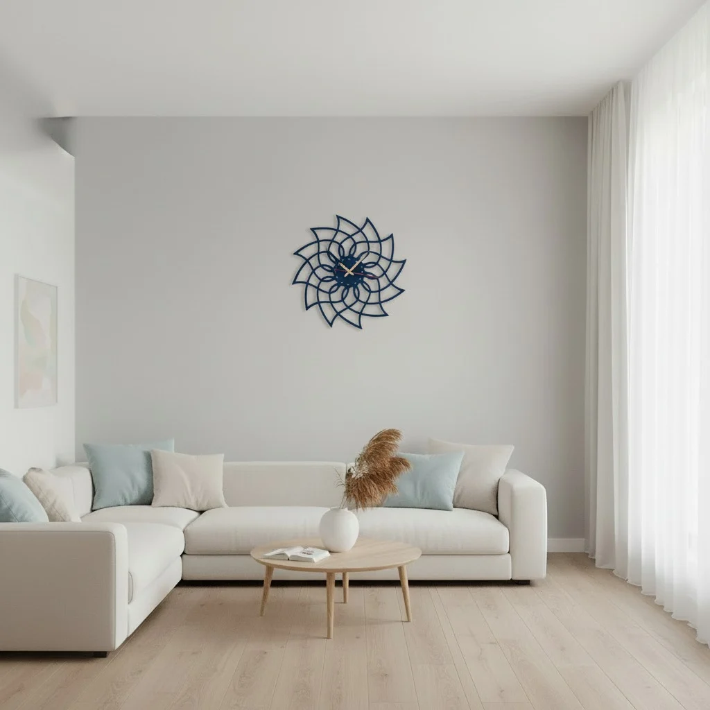 ساعة 26 حائط مودرين من الخشب بتصميم أنيق