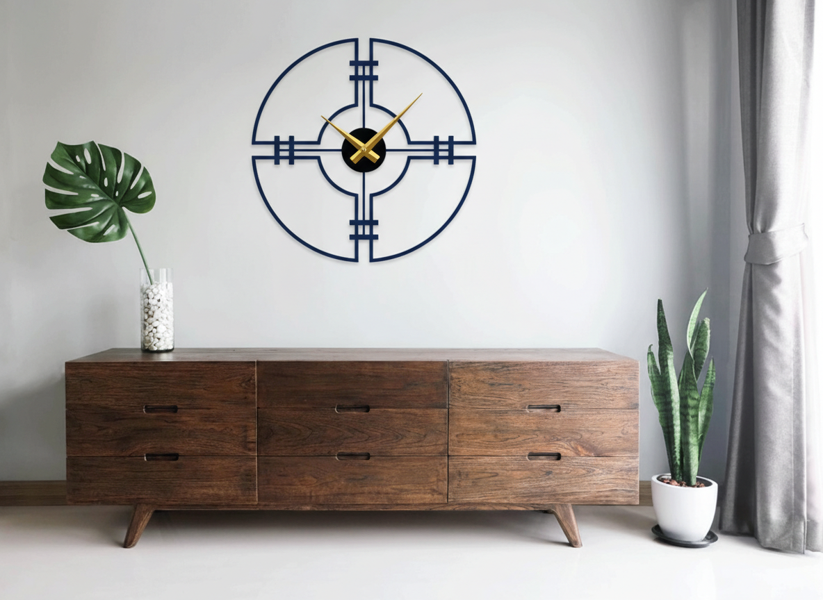 ساعة 36 من الخشب حائط مودرين من الخشب بتصميم أنيق - الصورة 4