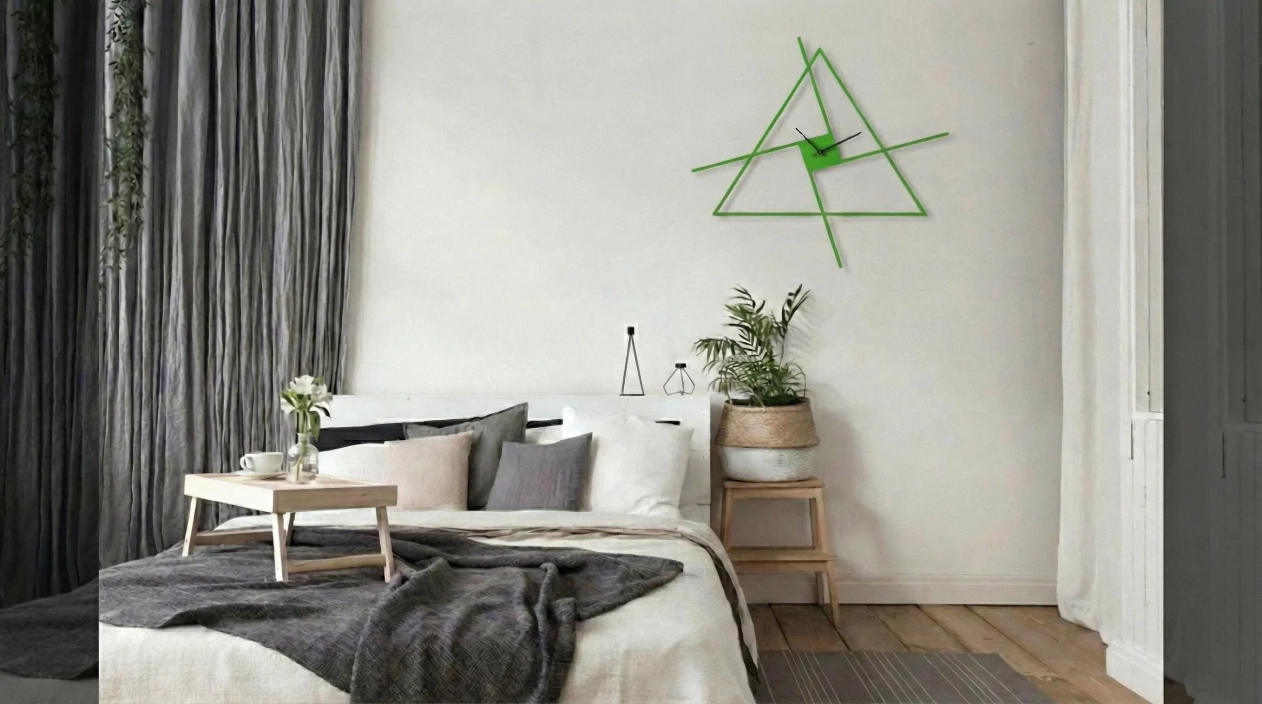 ساعة 50 حائط مودرين من الخشب بتصميم أنيق - الصورة 3