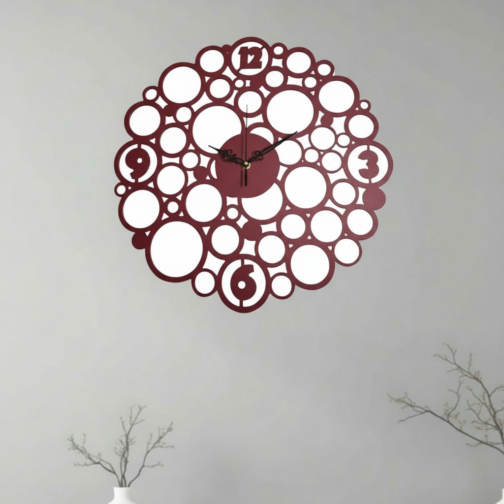 ساعة 010 حائط مودرين من الخشب بتصميم أنيق - الصورة 3