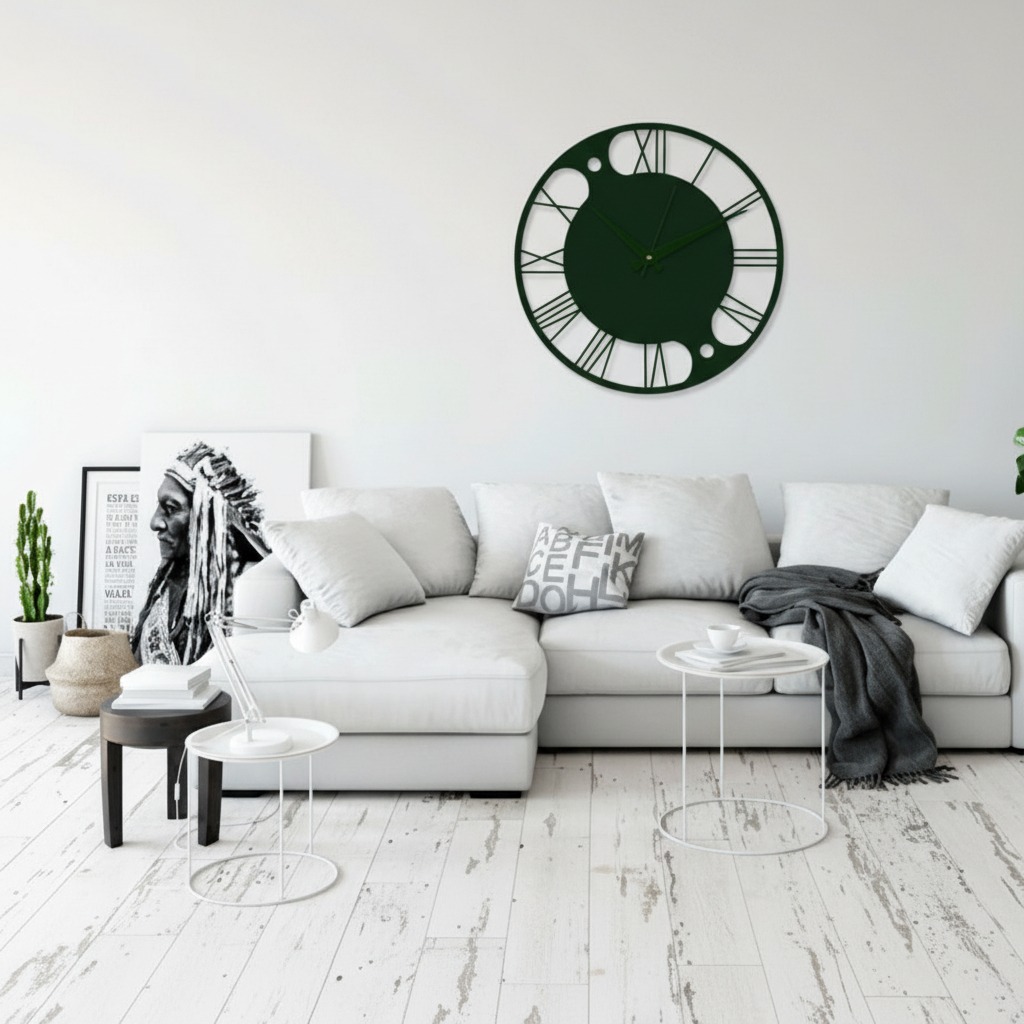 ساعة 15 حائط مودرين من الخشب بتصميم أنيق - الصورة 2