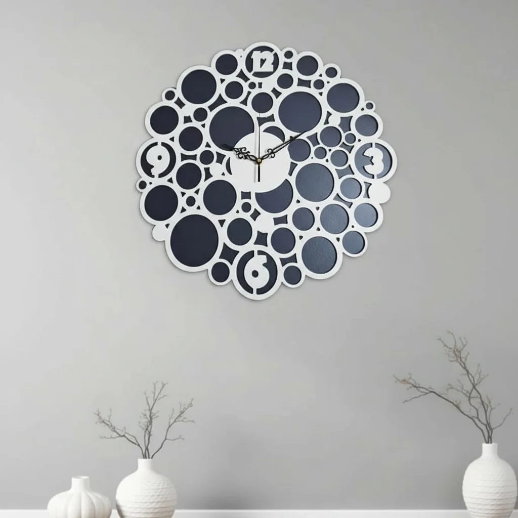 ساعة 010 حائط مودرين من الخشب بتصميم أنيق - الصورة 2