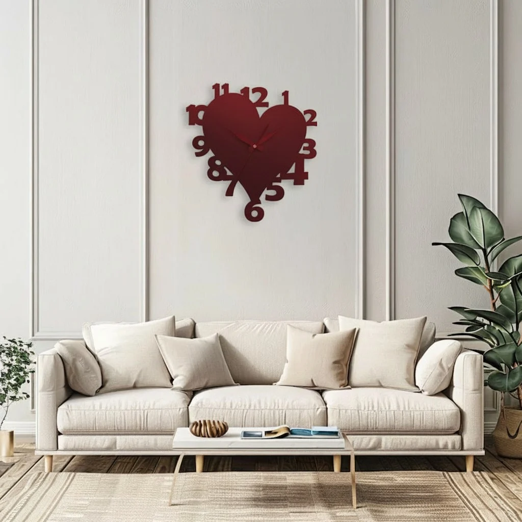 ساعة 18 حائط مودرين من الخشب بتصميم أنيق