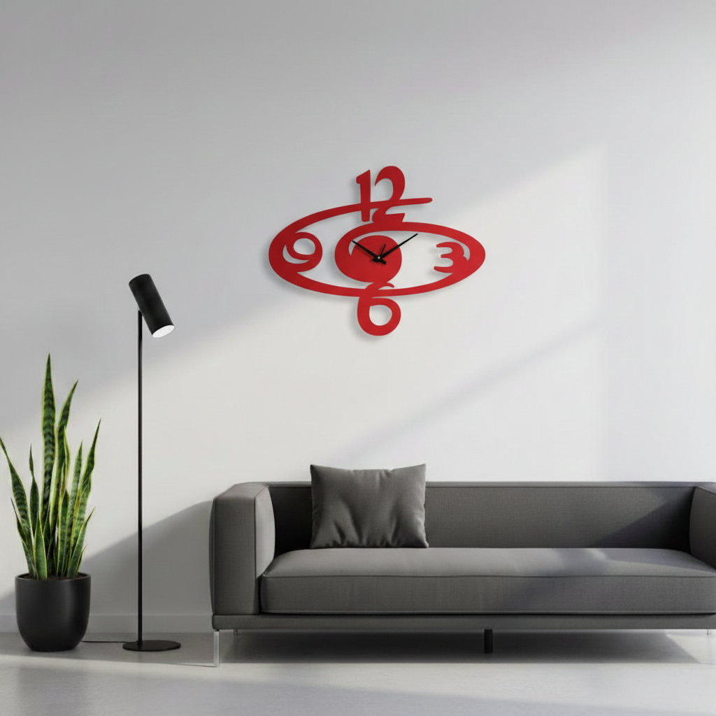 ساعة 30 حائط مودرين من الخشب بتصميم أنيق - الصورة 2